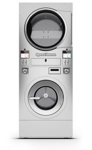 front view of stacked washer extractor