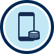 cell phone with coins